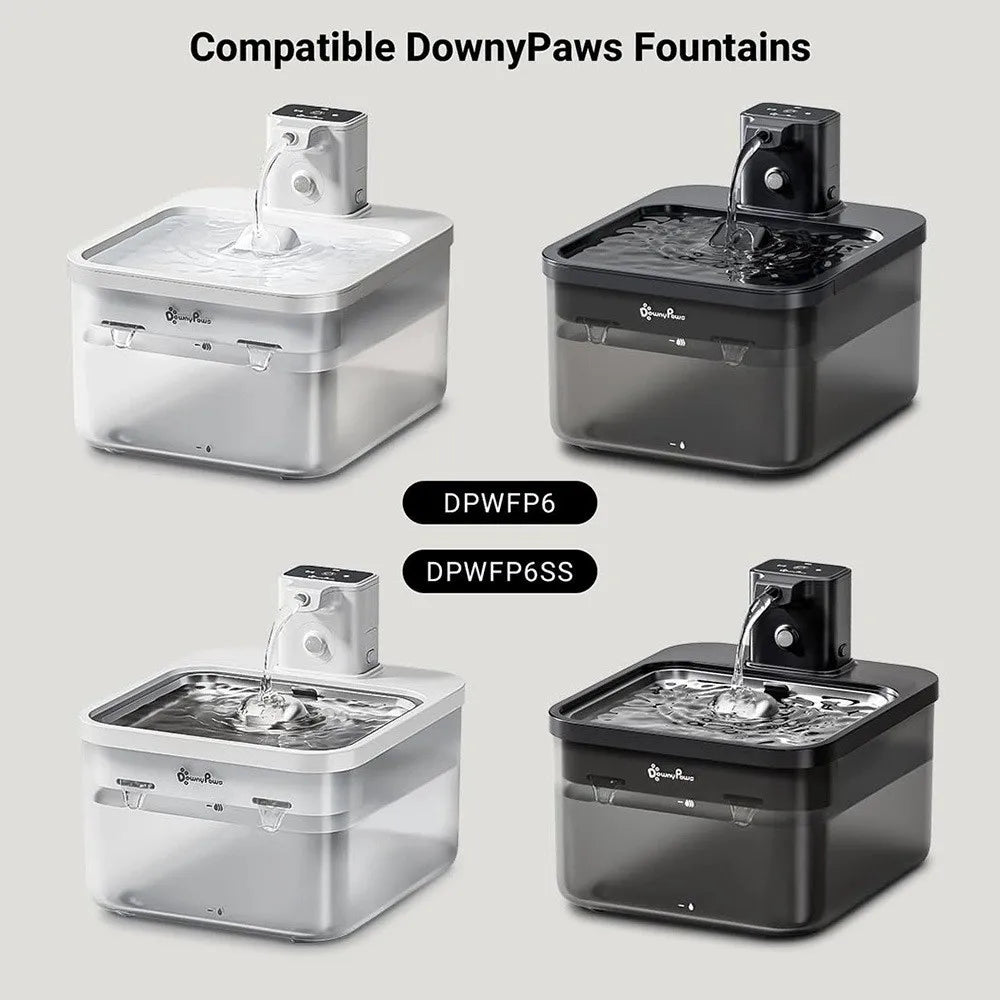 DownyPaws Activated Carbon Filter Cartridge Replacement for Cat Drinking Fountain WFP6, 6/12 Pcs Pack