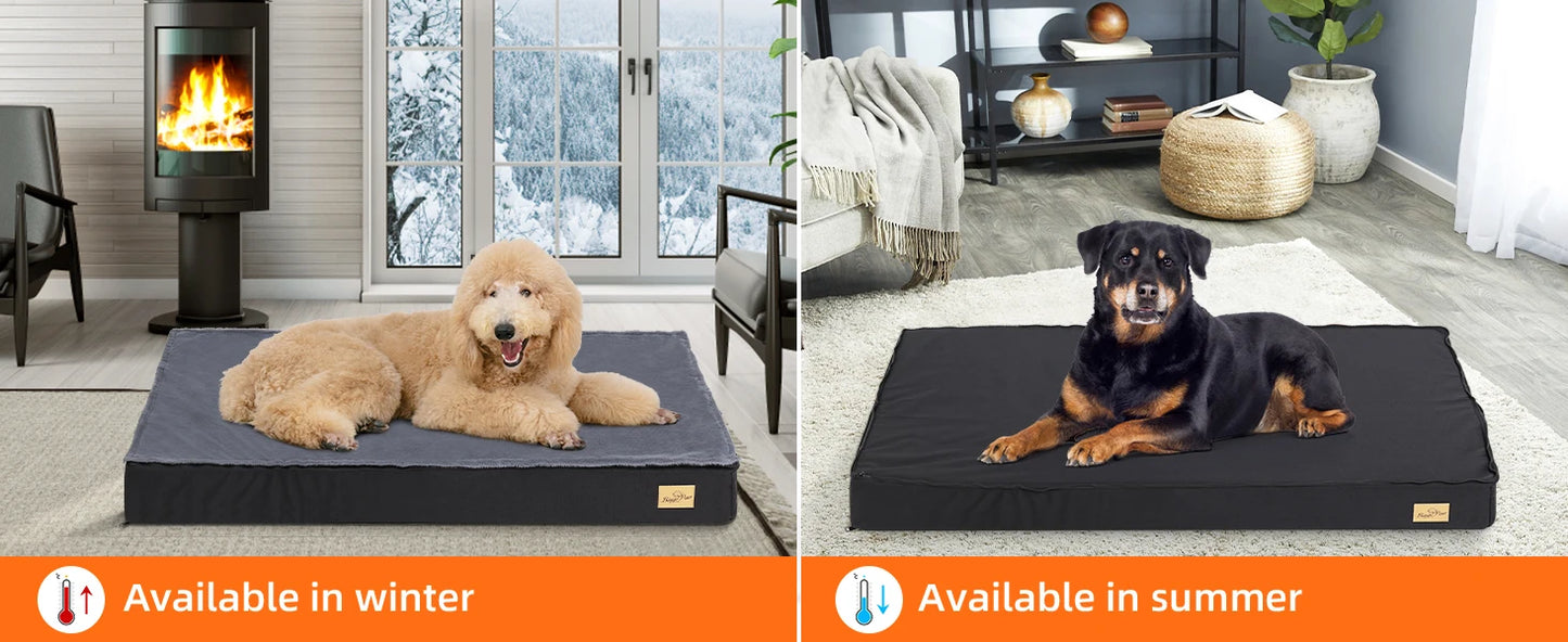Large Orthopaedic Dog Bed Waterproof Cushion Pet Mattress 2 In 1 Pet Dog Crate Bed with Removable Washable Cover Indoor Outdoor