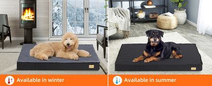 Large Orthopaedic Dog Bed Waterproof Cushion Pet Mattress 2 In 1 Pet Dog Crate Bed with Removable Washable Cover Indoor Outdoor