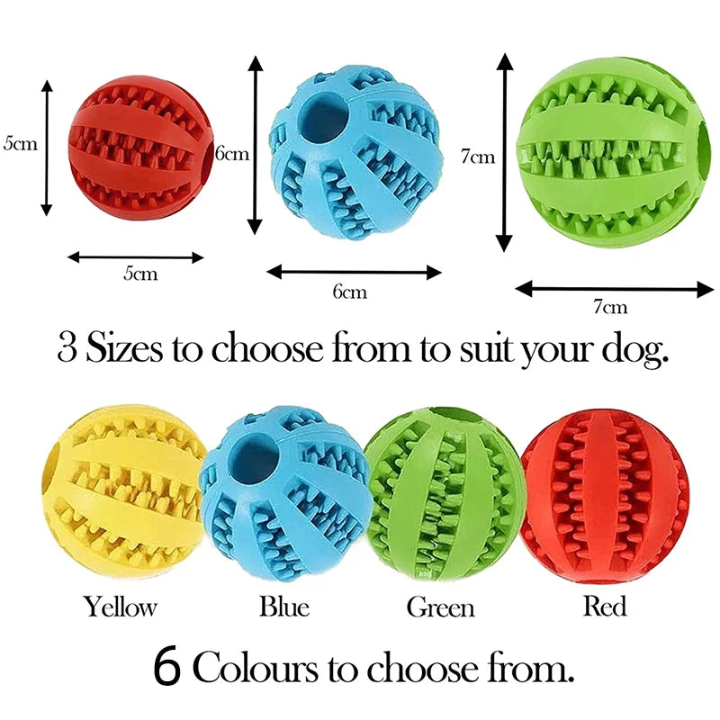 New Pet Dog Toy Interactive Rubber Balls for Small Large Dogs Puppy Cat Chewing Toys Pet Tooth Cleaning Indestructible Dog Ball