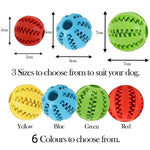 New Pet Dog Toy Interactive Rubber Balls for Small Large Dogs Puppy Cat Chewing Toys Pet Tooth Cleaning Indestructible Dog Ball - shimendi