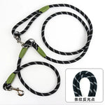 Reflective Nylon Leashes Pet Dogs Chain Traction Rope Leads for Running Dog Walking Free Hands Rope Chain for Small Large Dogs - shimendi