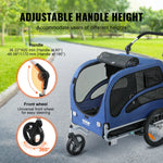 SucceBuy 100 lbs Dog Bike Trailer 2-in-1 Pet Stroller Cart Bicycle Carrier with Wheels Coupler Reflectors Flag for Dogs Travel - shimendi