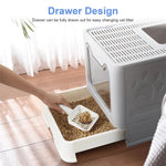 Easy Cleaning Cat Litter Box Large Cat Pan Drawer Anti-Splashing Cat Potty Toilet Tray with Scoop shimendi Sécurité et Confort pour Chien chat| Shimendi