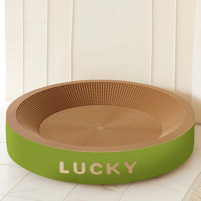Random Color Cat Scrapers Toys Round Oval Cat Scratcher Cat Bed Cat Scratching post Thickening Durable Corn Glue Decal Cardboard