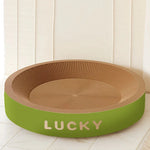 Random Color Cat Scrapers Toys Round Oval Cat Scratcher Cat Bed Cat Scratching post Thickening Durable Corn Glue Decal Cardboard - shimendi