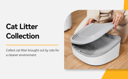 3-in-1 Cat Stepper for Self-Cleaning Litter Box, Trapping Litter & Storage Tray with Non-Slip Ramp for furoomate