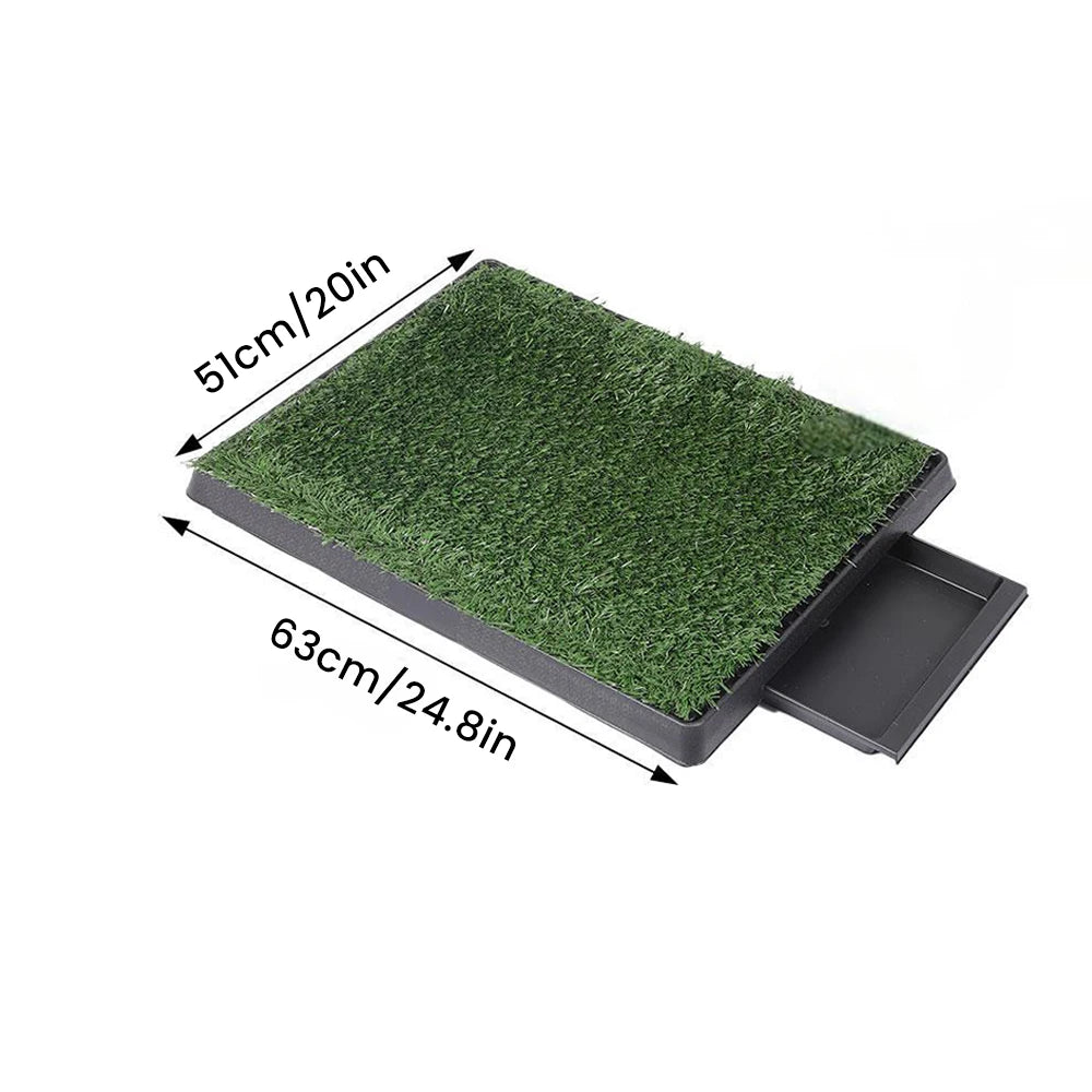 Indoor Outdoor Washable Dog Potty Grass with Tray Resuable Potty Pet Loo Washable Reusable Pee Pad for Puppy Potty Training