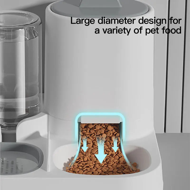 1-Pack Automatic Gravity-Fed Cat Water Dispenser & Feeder - Spill-Proof Large Capacity One-Piece Design,