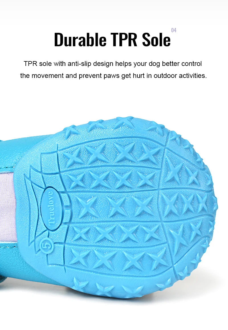 Truelove Dog Shoes for Large Medium Dog Boots & Paw Protectors for Winter Snowy Day Pavement Waterproof with TPR Sole TLS3963