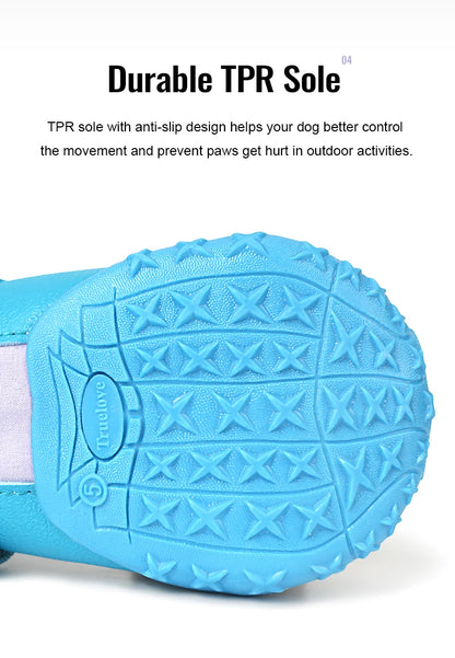 Truelove Dog Shoes for Large Medium Dog Boots & Paw Protectors for Winter Snowy Day Pavement Waterproof with TPR Sole TLS3963