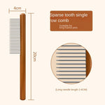 Cat Comb Cat Accessories Stainless Steel Pet Hair Remover Wooden Handle Solid Cat Hair Comb Pet Grooming Dog Brush Cleaning Tool - shimendi