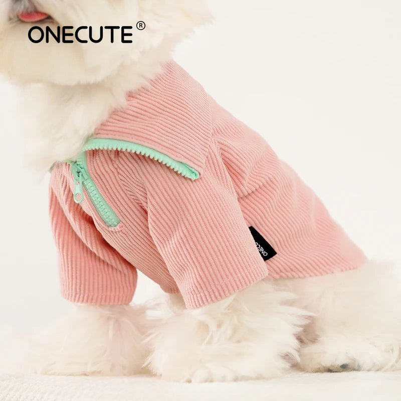 Pet Two-legged Zipper Shirt Small And Medium-sized Dog Autumn Winter Warm Windproof Fashion Costumes Puppy Cotton Clothes