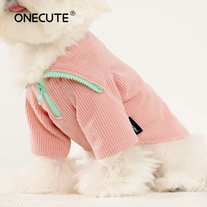 Pet Two-legged Zipper Shirt Small And Medium-sized Dog Autumn Winter Warm Windproof Fashion Costumes Puppy Cotton Clothes