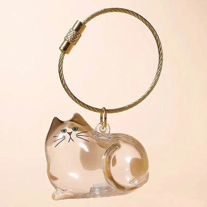 Ginger Cat Keychain Pendant Backpack Siamese Calico Hair