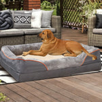 Jumbo Large Orthopedic Dog Bed Memory Foam Quilted Bolstered Pet Sofa Couch Elevated Cushion Warm Waterproof Mattress - shimendi