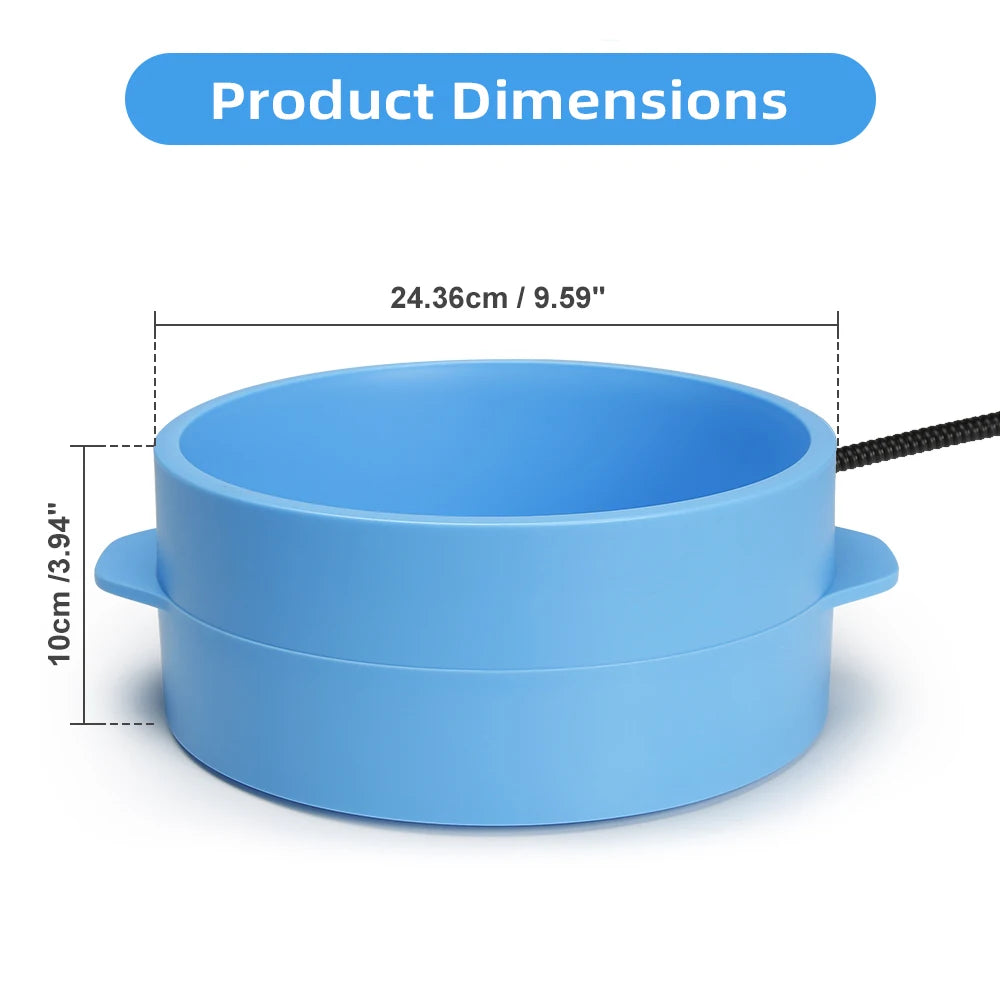 Auto Constant Temperature Heated Pet Bowl, 2-in-1 Food & Water Warmer for Cats Dogs Winter Keep Warm Bowl