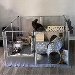 1Pc Large Acrylic Dog Playpen Cage Whelping Pen Box Indoor Enclosure Pet Clear Fence Puppy Playpen with Waterproof Fertility Pad - shimendi