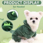 Autumn and Winter Dinosaur Clothing Cotton Pet Pullover, Animal Theme Puppy and Kitten Clothing, Cute and Soft Pet Clothing Suitable for Small Cats and Dogs - shimendi