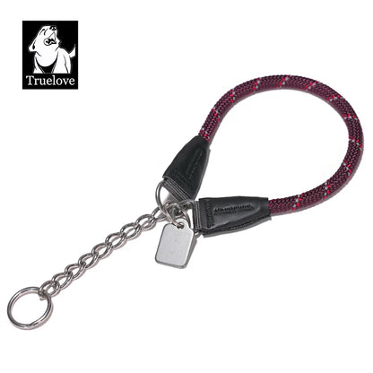 Truelove Pet P-Chain Nylon Dog Collar Stainless Steel Chain Pull-resistant Reflective Decorative Explosion-proof Walking TLC5373