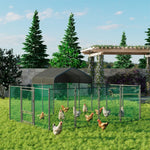 Heavy Duty XXL Chicken Run Coop Cage Walk In Coop Poultry Hen Rabbit Metal Kennel Hutch Pen with Waterproof UV Cover Outdoor - shimendi