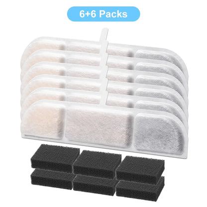 DownyPaws Activated Carbon Filter Cartridge Replacement for Cat Drinking Fountain WFP6, 6/12 Pcs Pack