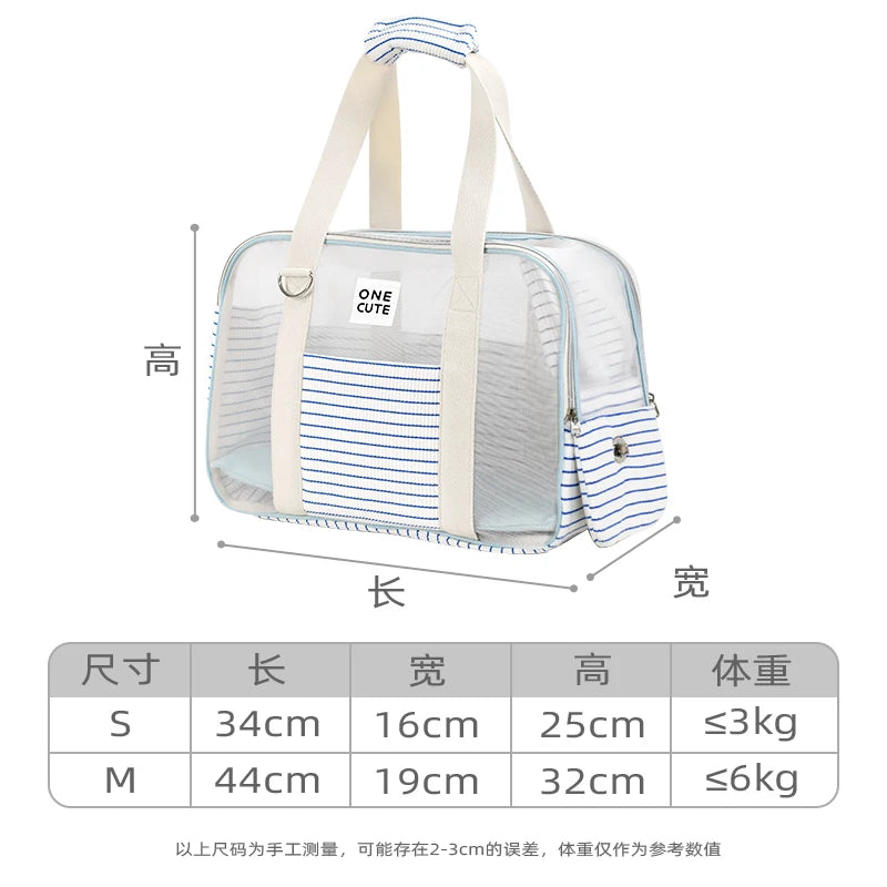 Fashion Transparent Window Pet Carrier Bag, Portable Shoulder Handbag for Small Dogs Cats, Puppy Outgoing Bag for Travel