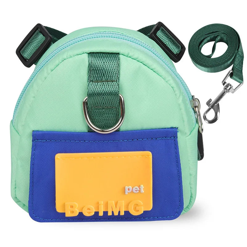 Pet Travel Traction Backpack Dog Bag Snack Toy Garbage Bag Free Hands Cat and Dog Supplies Outgoing Equipment Собака