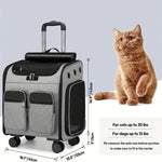 Wheeled Pet Carrier Backpack Cat Travel Carrier with Stroller Car Seat for Small Dogs Cats Puppies Comfort shimendi Sécurité et Confort pour Chien chat| Shimendi