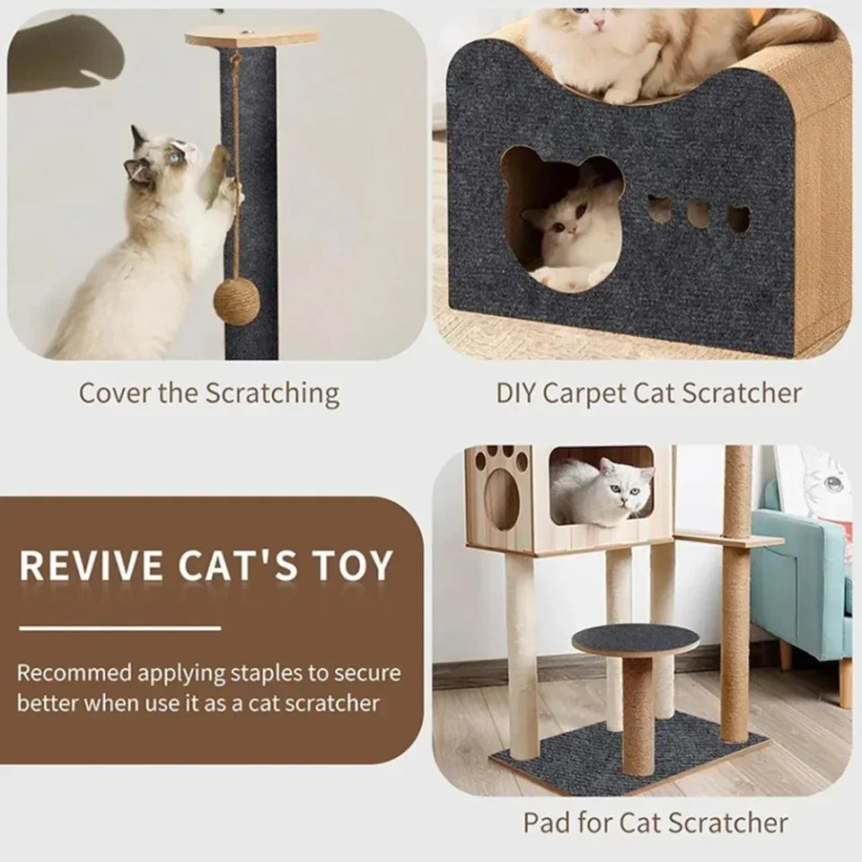 Cat Scratch Protector with Selfadhesive Freeform Cutting Carpet Mat Cat Scratch Protection Furniture Pet Training Sofa Protector