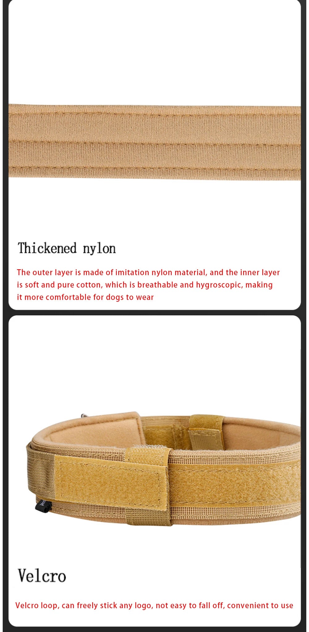 Pet Products Outdoor Tactical Dog Collar Metal Buckle Breathability Nylon Collar Medium and Large Dog Training Neck Collar Dog