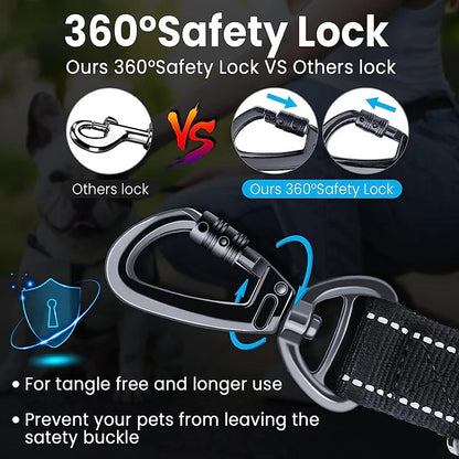 Reflective Shock Absorbing Pet Leashes with Car Seatbelt，Medium and Large Dog Tactical Safety Leash，Explosion-proof Dog Leash