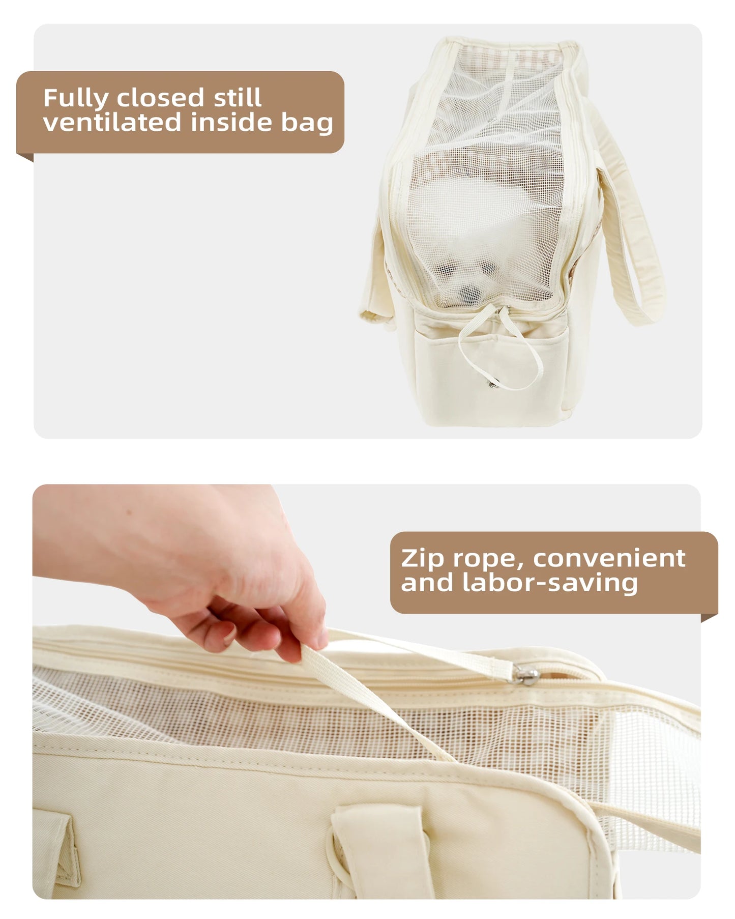 Portable Mesh Pet Carrier Shoulder Bag for Cats Small Dogs, Lightweight Soft-Sided Outdoor Travel Bag