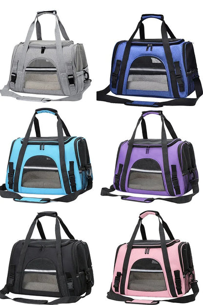 Pet Carrier Bag Foldable Small Dog Cat Carrying Out Bags Expansion Pet Travel Bag Mesh Breathable Expansion Crossbody Handbag