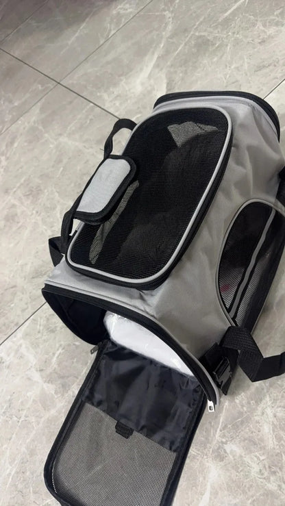 Pet Carrier Bag Foldable Small Dog Cat Carrying Out Bags Expansion Pet Travel Bag Mesh Breathable Expansion Crossbody Handbag