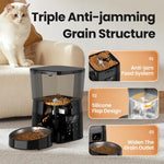 ROJECO Automatic Pet Feeder Button Version Auto Cat Food Dispenser Accessories Smart Control Pet Feeder For Cats Dog Dry Food - shimendi