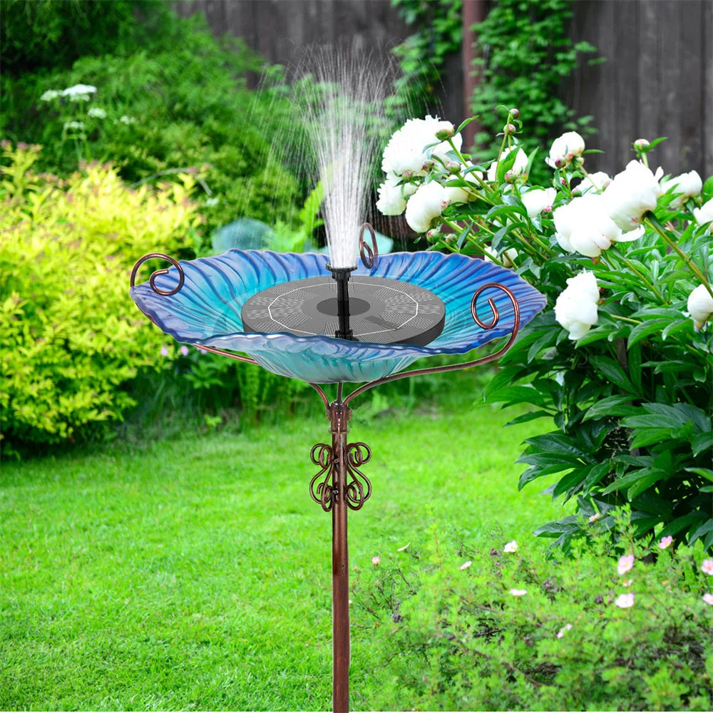Large Outdoor Glass Bird Bath Garden Feeding Bowls Water Bath Spa Table Balcony