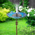 Large Outdoor Glass Bird Bath Garden Feeding Bowls Water Bath Spa Table Balcony - shimendi