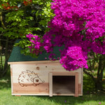 Wooden Hedgehog House Small Animal Shelter Hideout Predator Proof Hedgehog Hibernation Shelter Habitat Nest Box with Roofing - shimendi