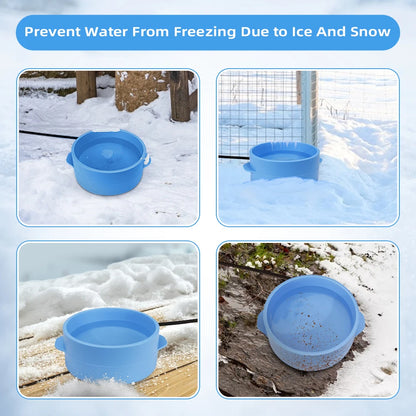 Auto Constant Temperature Heated Pet Bowl, 2-in-1 Food & Water Warmer for Cats Dogs Winter Keep Warm Bowl