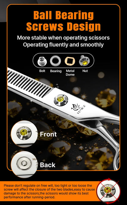 Fenice High-grade JP440C Alloy Steel 7.0/7.5 inch Pet Grooming Scissors Dog Hair Cutting Shears Tool for Pet Groomer Beautician