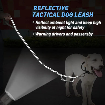 Reflective Shock Absorbing Pet Leashes with Car Seatbelt，Medium and Large Dog Tactical Safety Leash，Explosion-proof Dog Leash