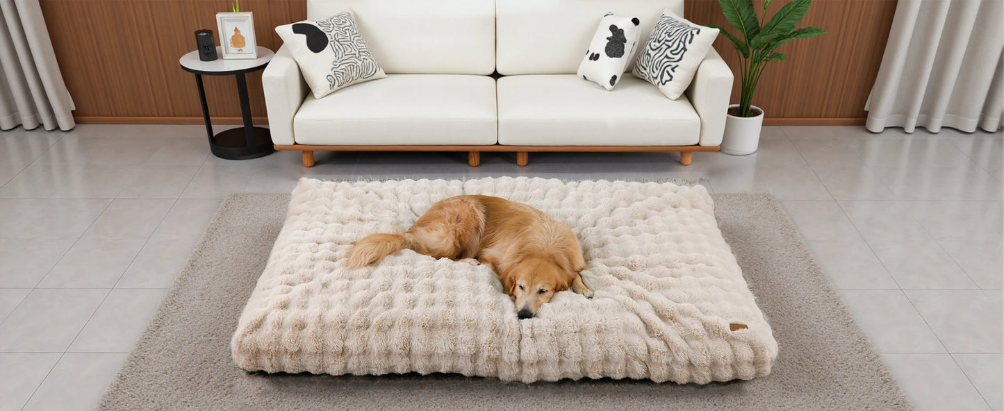 Ultra Plush Dog Bed Soft Pet Cushion Large Dog Crate Puppy Mattress Washable Mat