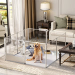1Pc Large Acrylic Dog Playpen Cage Whelping Pen Box Indoor Enclosure Pet Clear Fence Puppy Playpen with Waterproof Fertility Pad - shimendi