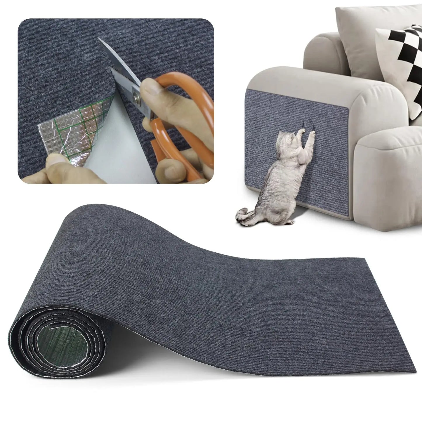 Self-Adhesive Anti Cat Scratch Sofa DIY Cats Scratch Protection Paws Sharpen Trimmable  Carpet Cats Scratch Board ﻿Roll Shipment