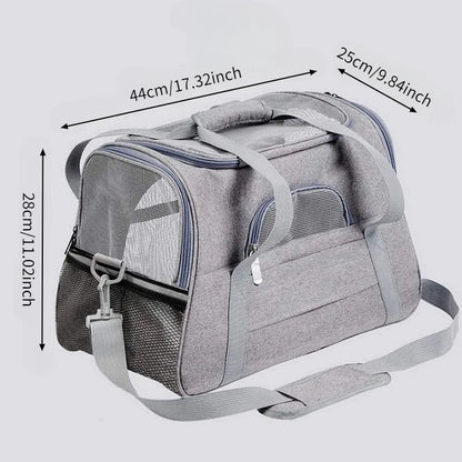 Pet Carrier Bag Foldable Small Dog Cat Carrying Out Bags Expansion Pet Travel Bag Mesh Breathable Expansion Crossbody Handbag