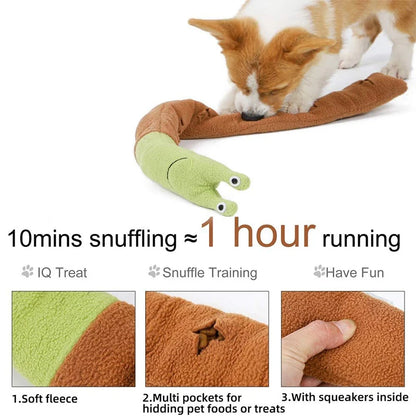 Dog Squeak Toys Pet Sniffing Plush Snails Toys Tibetan Food Molar Puzzle Dog Toys For Grinding Teeth Food Olfactory Training