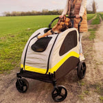 Premium Dog Stroller Pram 4 Wheel Foldable Cart Travel Walk Pet Jogger Wagon for Small Medium Large Dogs shimendi Sécurité et Confort pour Chien chat| Shimendi