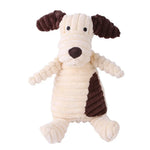 Plush Dog Toy Animals Shape Bite Resistant Squeaky Toys Corduroy Dog Toys for Small Large Dogs Puppy Pets Training Accessories - shimendi