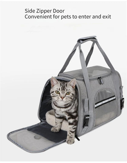 Pet Carrier Bag Foldable Small Dog Cat Carrying Out Bags Expansion Pet Travel Bag Mesh Breathable Expansion Crossbody Handbag